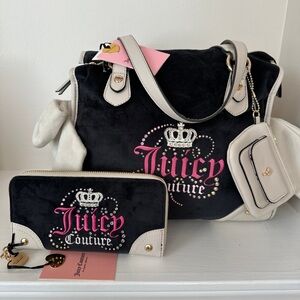 Juicy Couture Black and Cream Tote with Signature Style